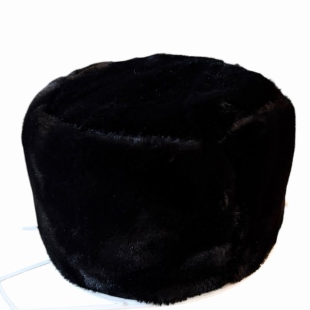Womens Faux Fur Black Bucket Hat One Size Fits All - Picture 4 of 9